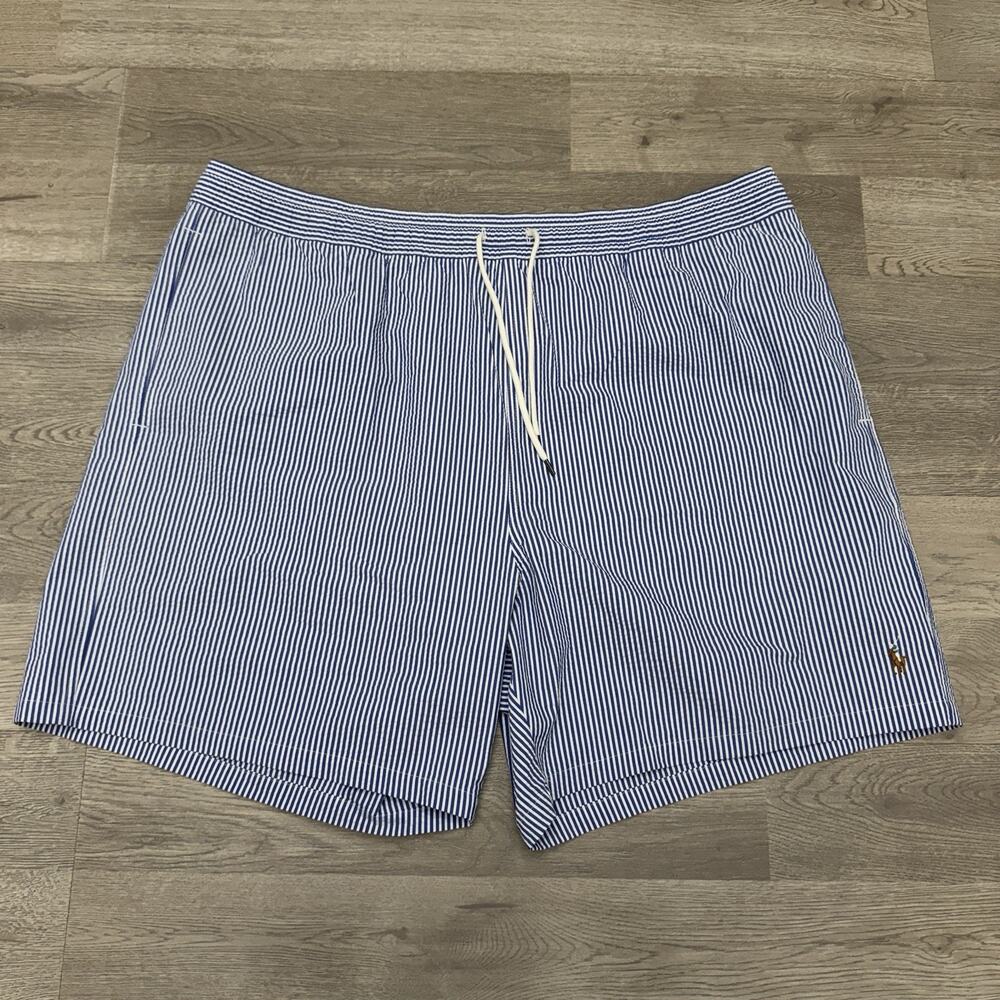 Polo Ralph Lauren Traveler Classic Fit Swim Trunk Mens 2XB Seersucker